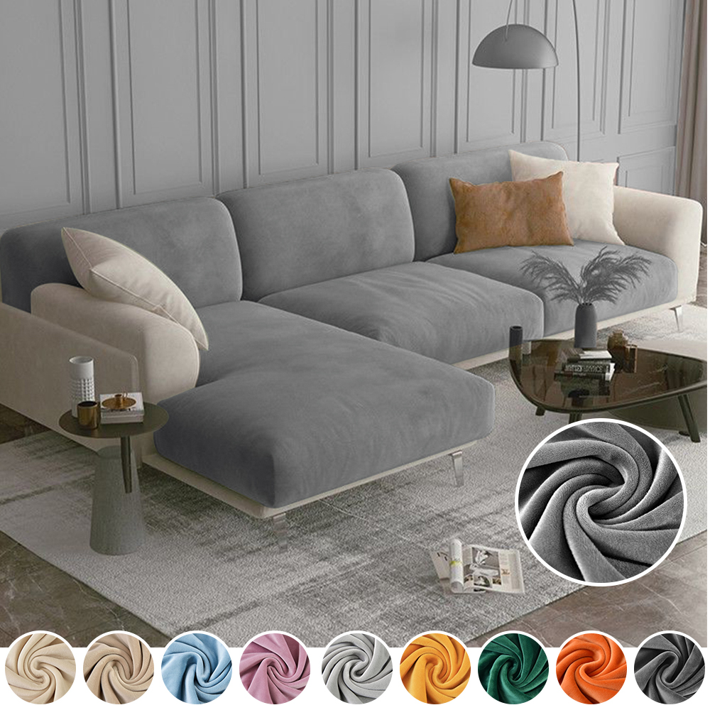 Outdoor Furniture L Shape - Velvet Sofa Seat Cushion Cover Stretch