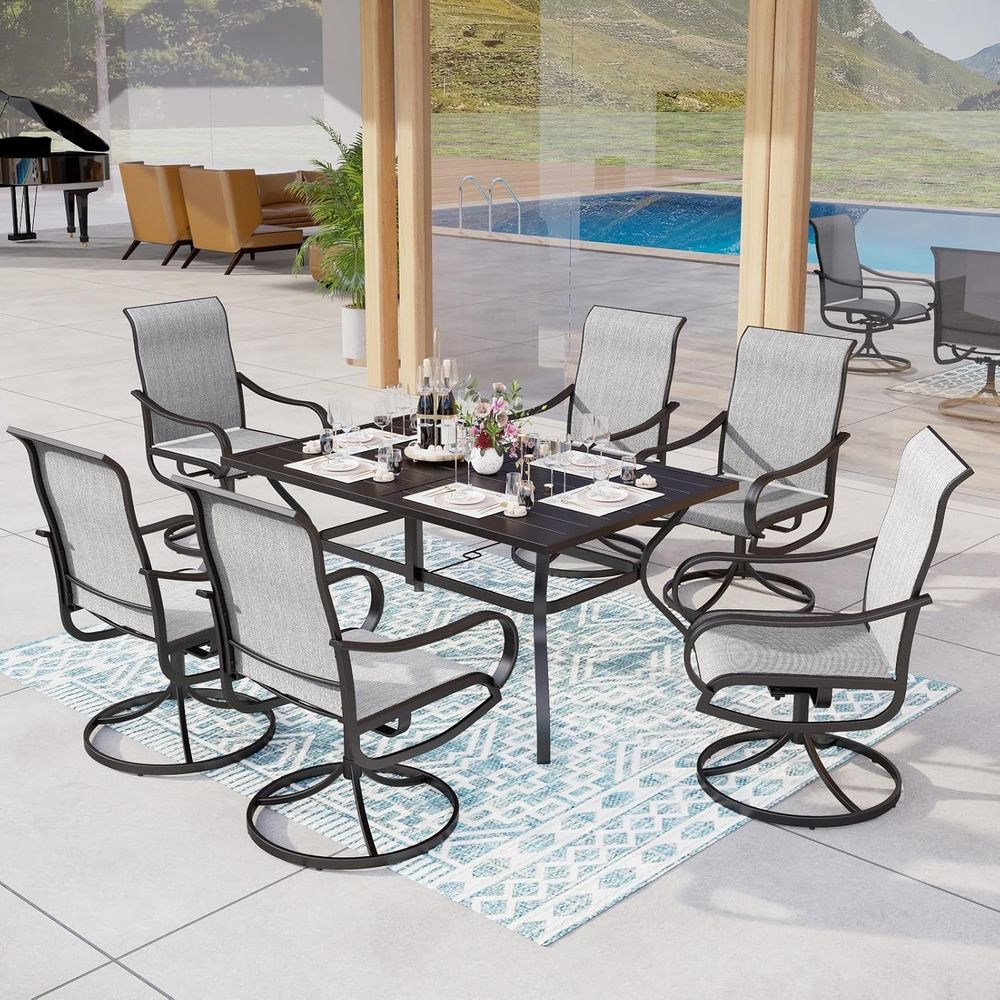 Outdoor Furniture Dining Set - 7-Piece Outdoor Patio Furniture Set with