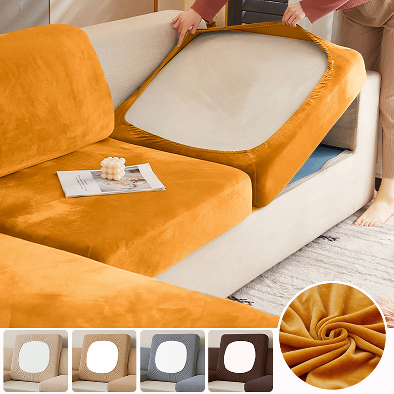 Outdoor Furniture L Shape - Elastic Velvet Sofa Seat Cushion Cover