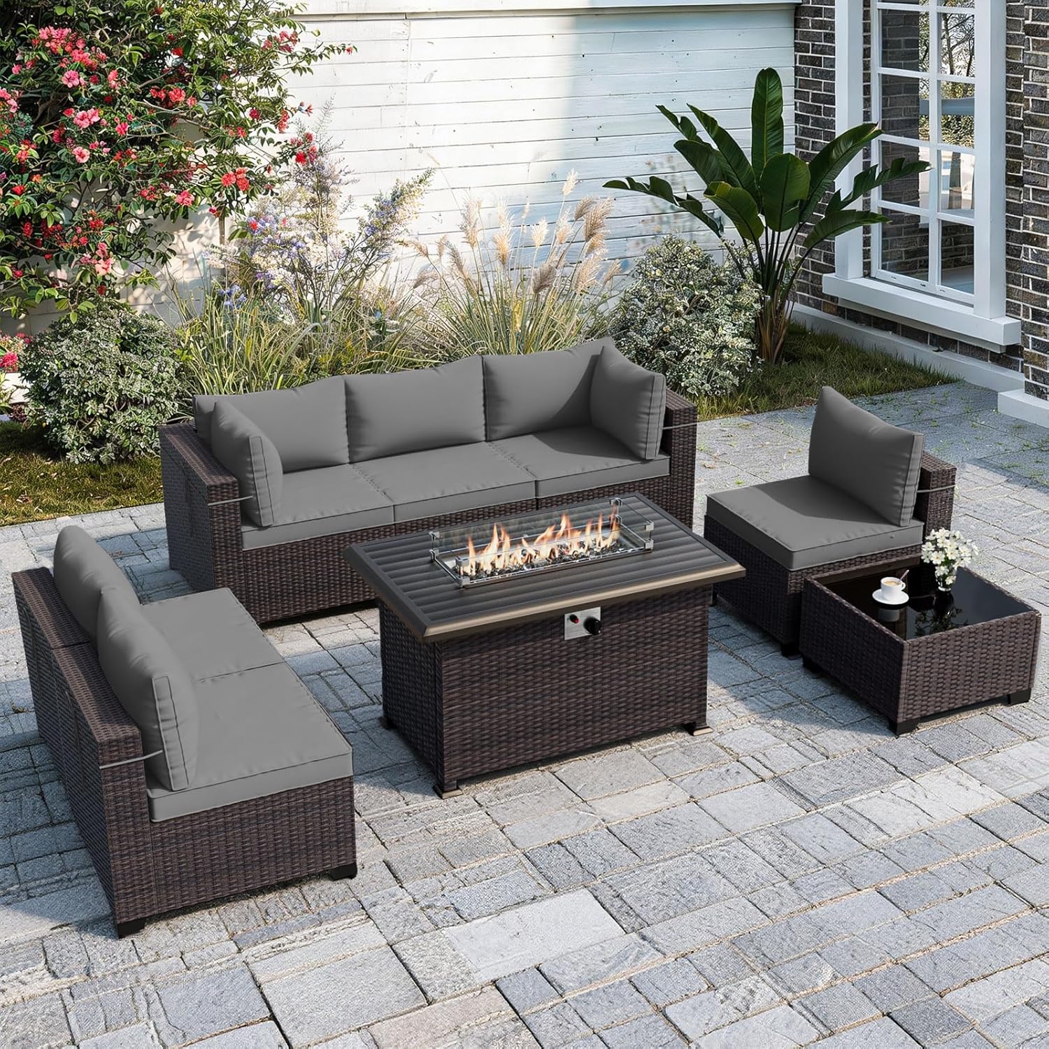 Outdoor Furniture Fire Pit - Patio Furniture Set with Fire Pit