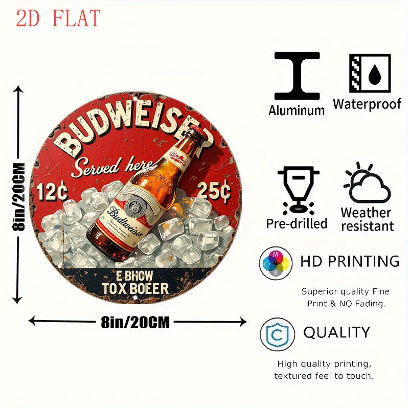 1pc Vintage Beer Logo Metal Wa - Outdoor Furniture Metal 评论和价格