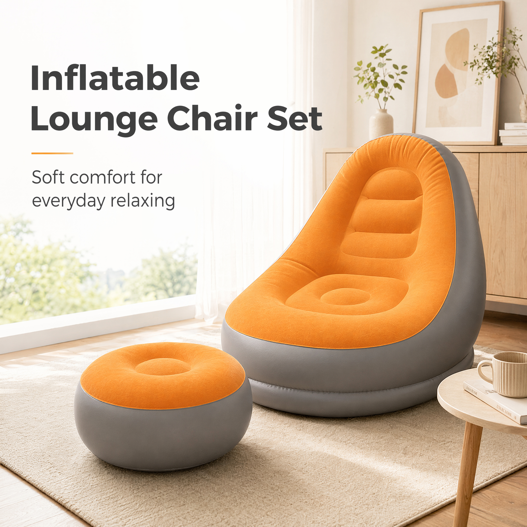 2 IN 1 Inflatable Sofa with St - Outdoor Furniture Lounge 评论和价格
