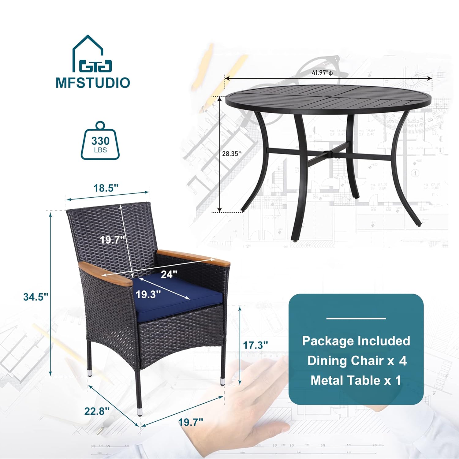 Patio Dining Sets for 4, Patio - Outdoor Furniture Dining Set 评论和价格