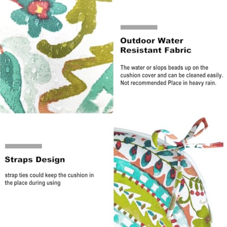 Set of 4 Outdoor Chair Cushion - Outdoor Furniture Pads 评论和价格
