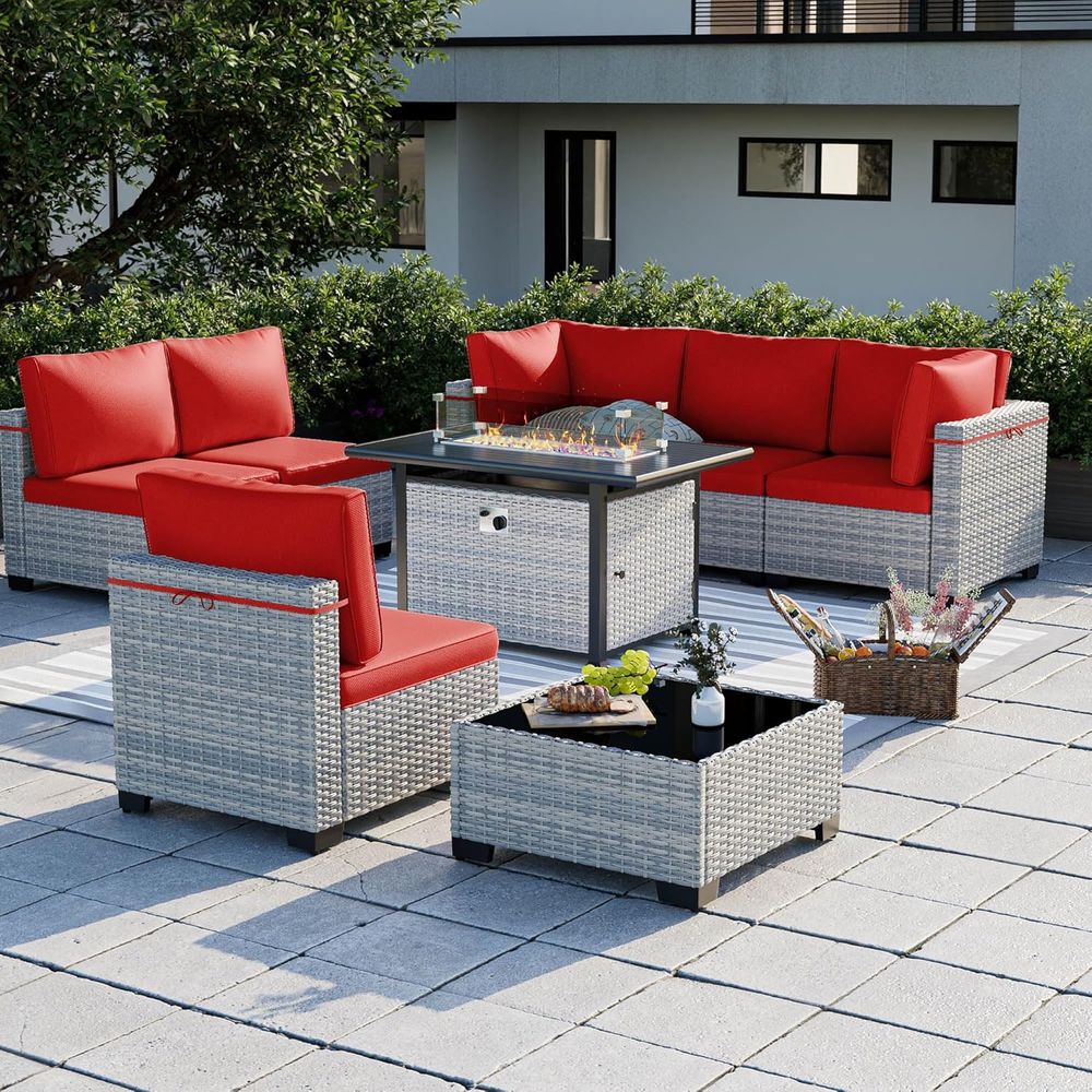8-Piece Outdoor Patio Furnitur - Outdoor Furniture Fire Pit 评论和价格