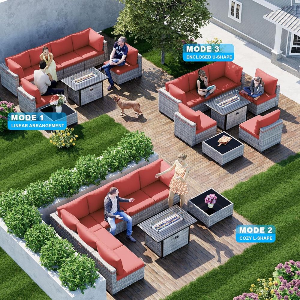 8-Piece Outdoor Patio Furnitur - Outdoor Furniture Fire Pit 评论和价格