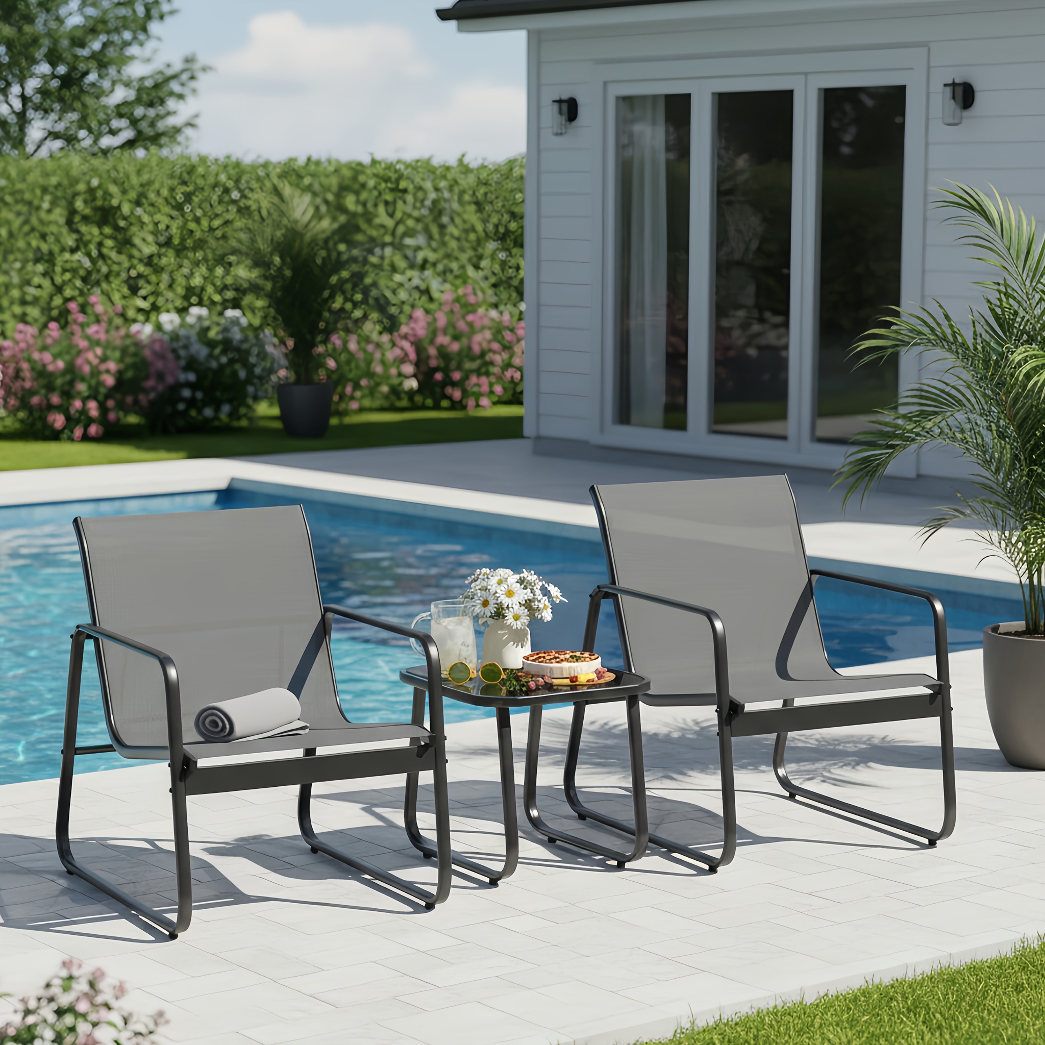 LODEIJA Patio Chairs Set of 3, - Outdoor Furniture Brands 评论和价格