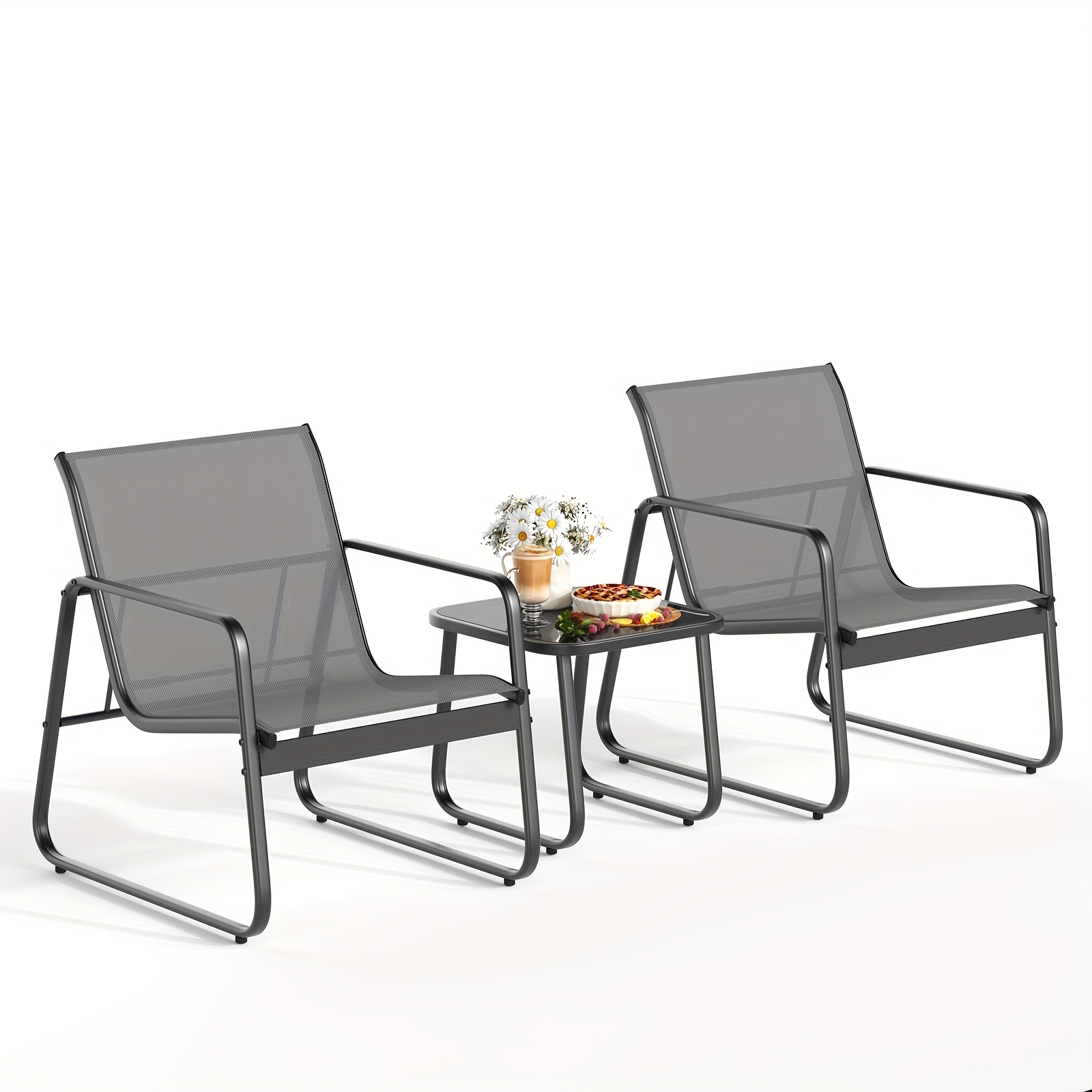 LODEIJA Patio Chairs Set of 3, - Outdoor Furniture Brands 评论和价格