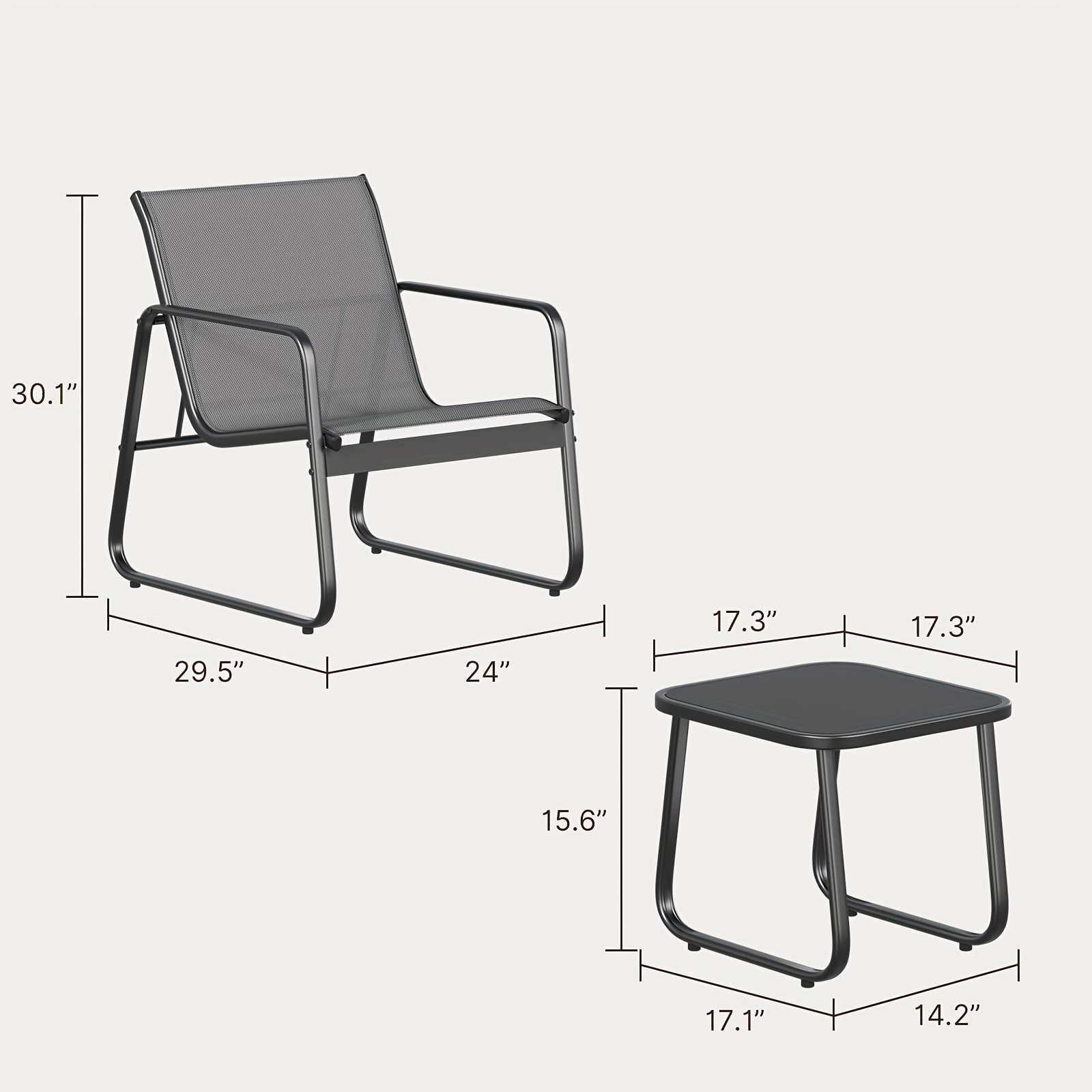 LODEIJA Patio Chairs Set of 3, - Outdoor Furniture Brands 评论和价格