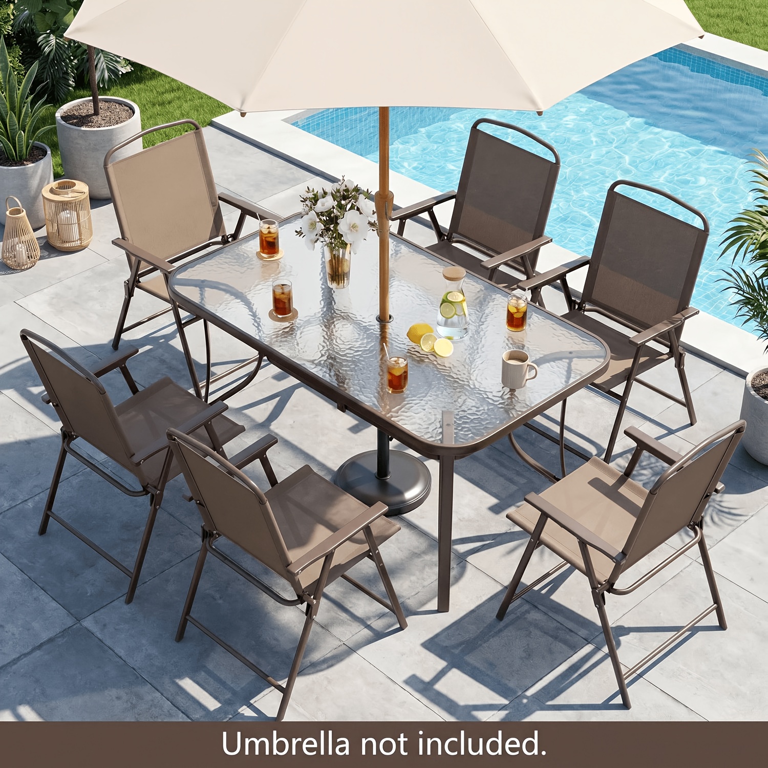 7-Piece Outdoor Dining Set Wit - Outdoor Furniture Dining Set 评论和价格