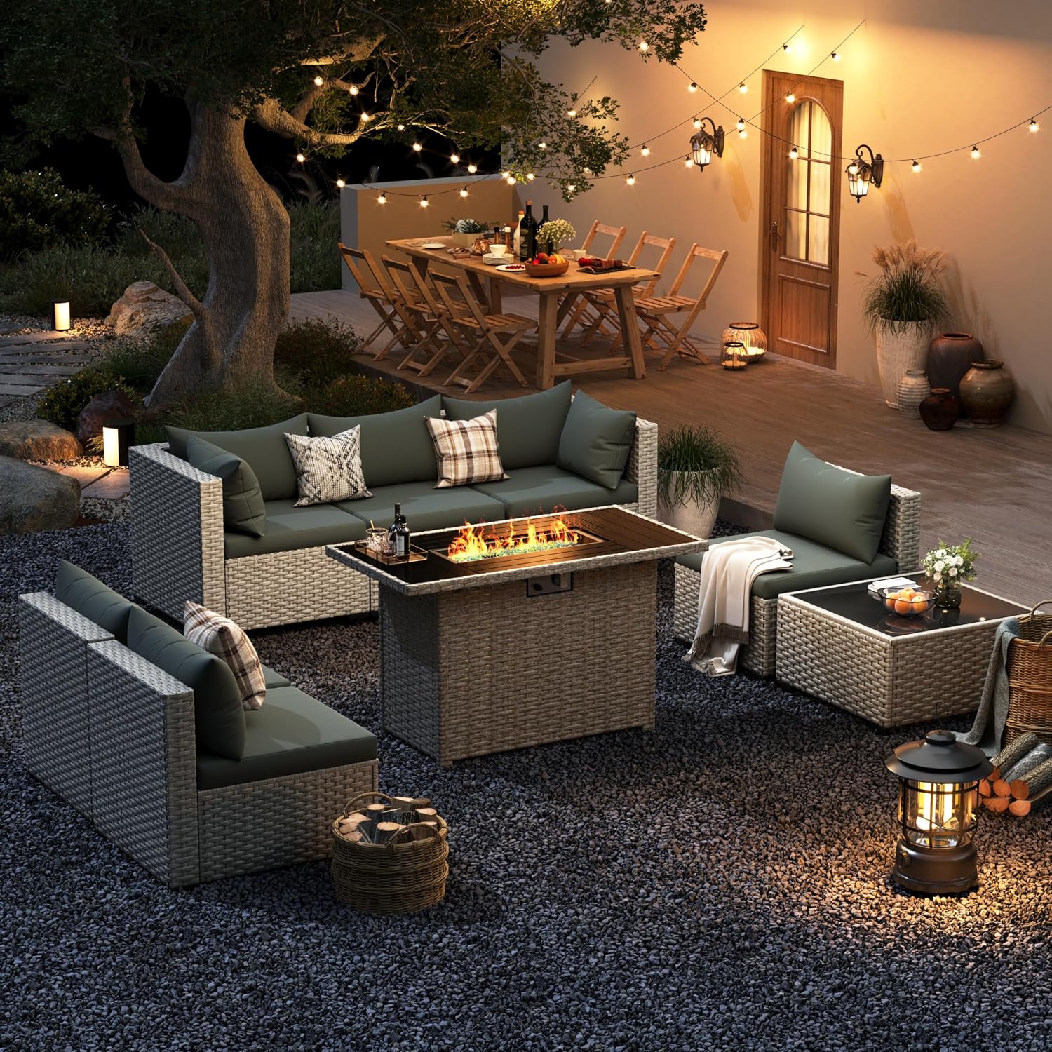 8-Seat Outdoor Sectional Sofa  - Outdoor Furniture Fire Pit 评论和价格