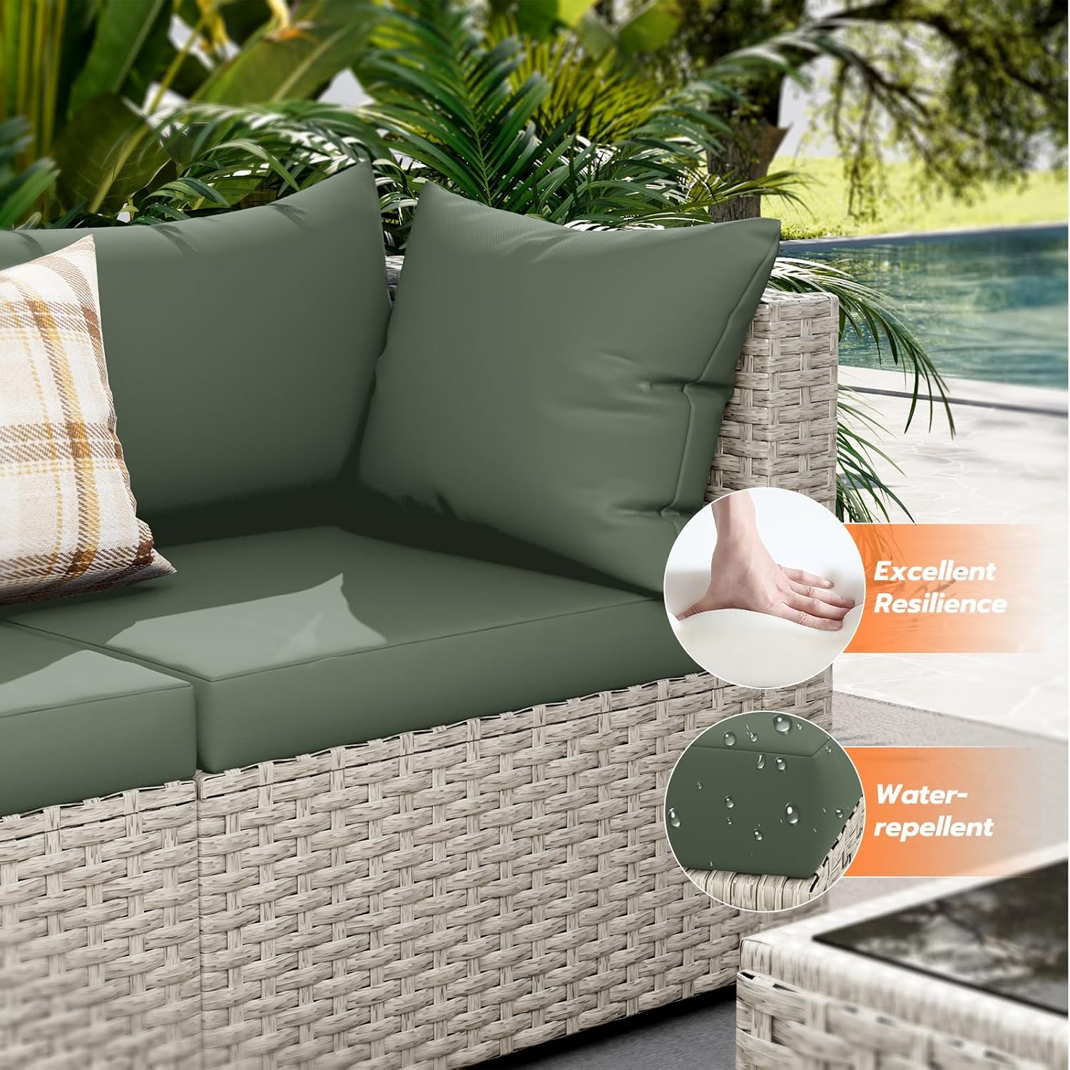 8-Seat Outdoor Sectional Sofa  - Outdoor Furniture Fire Pit 评论和价格