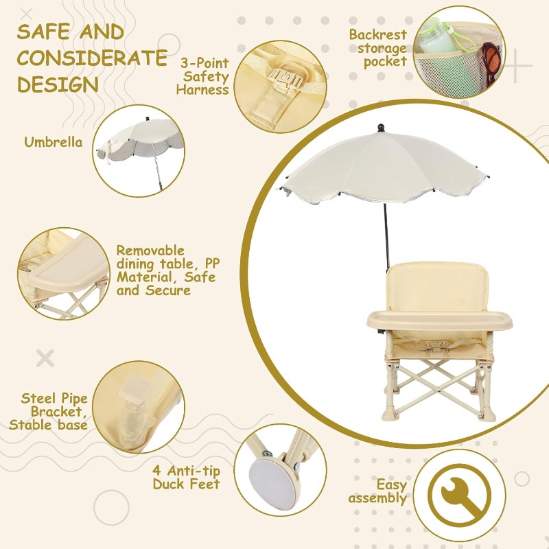 Baby Outdoor Beach Chair with  - Outdoor Furniture Dining Set 评论和价格