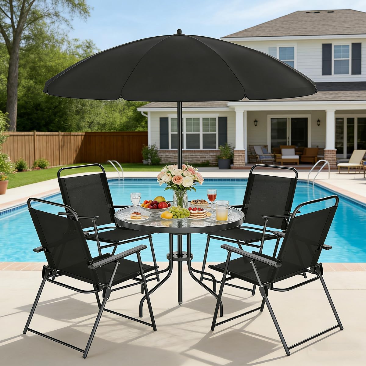 6-Piece Outdoor Patio Dining S - Outdoor Furniture Dining Set 评论和价格