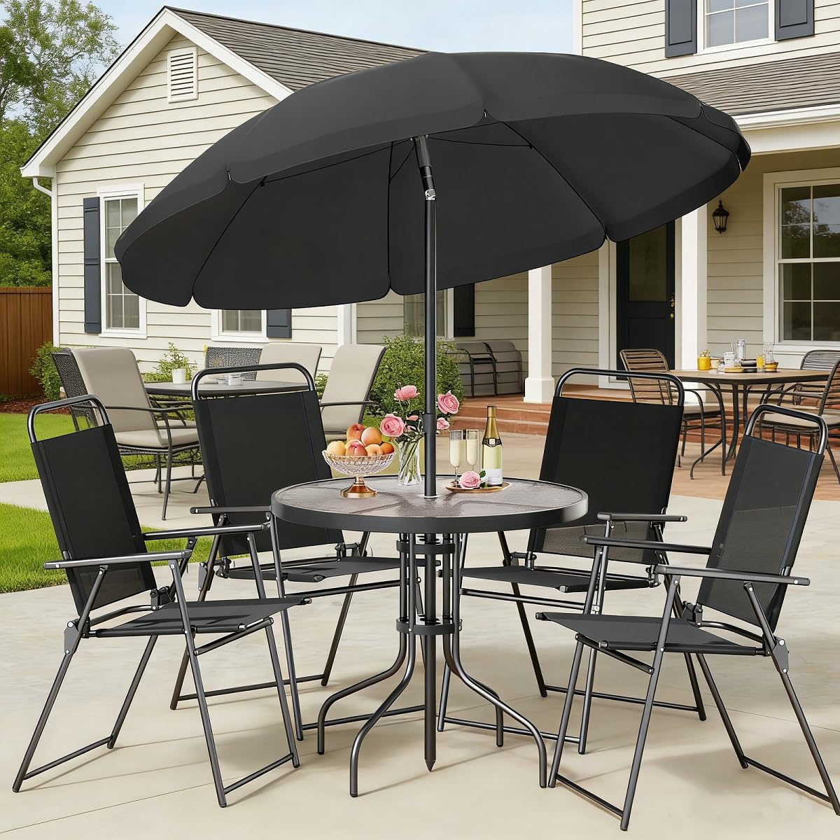 6-Piece Outdoor Patio Dining S - Outdoor Furniture Dining Set 评论和价格
