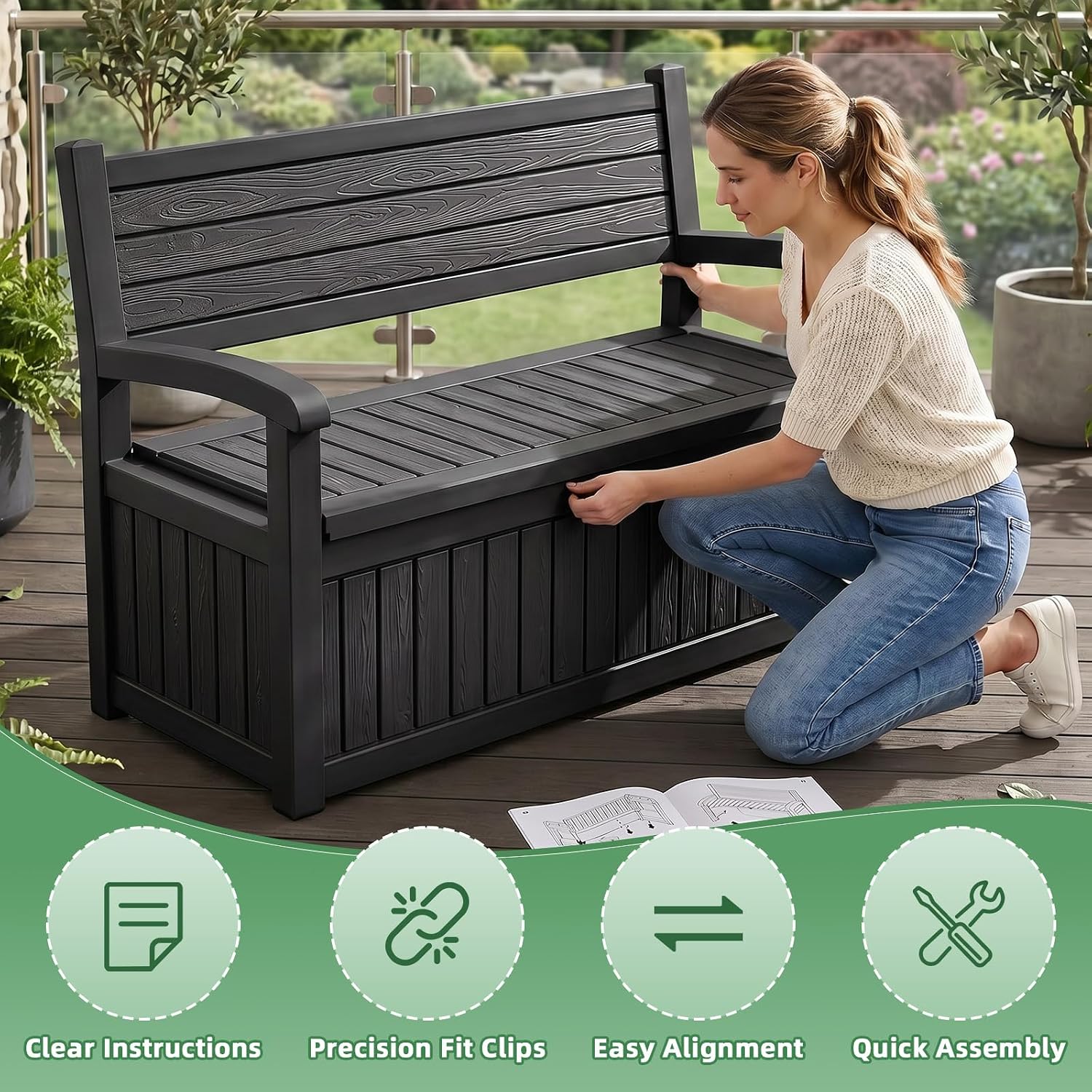 Large Outdoor Storage Bench De - Outdoor Furniture For Pool 评论和价格