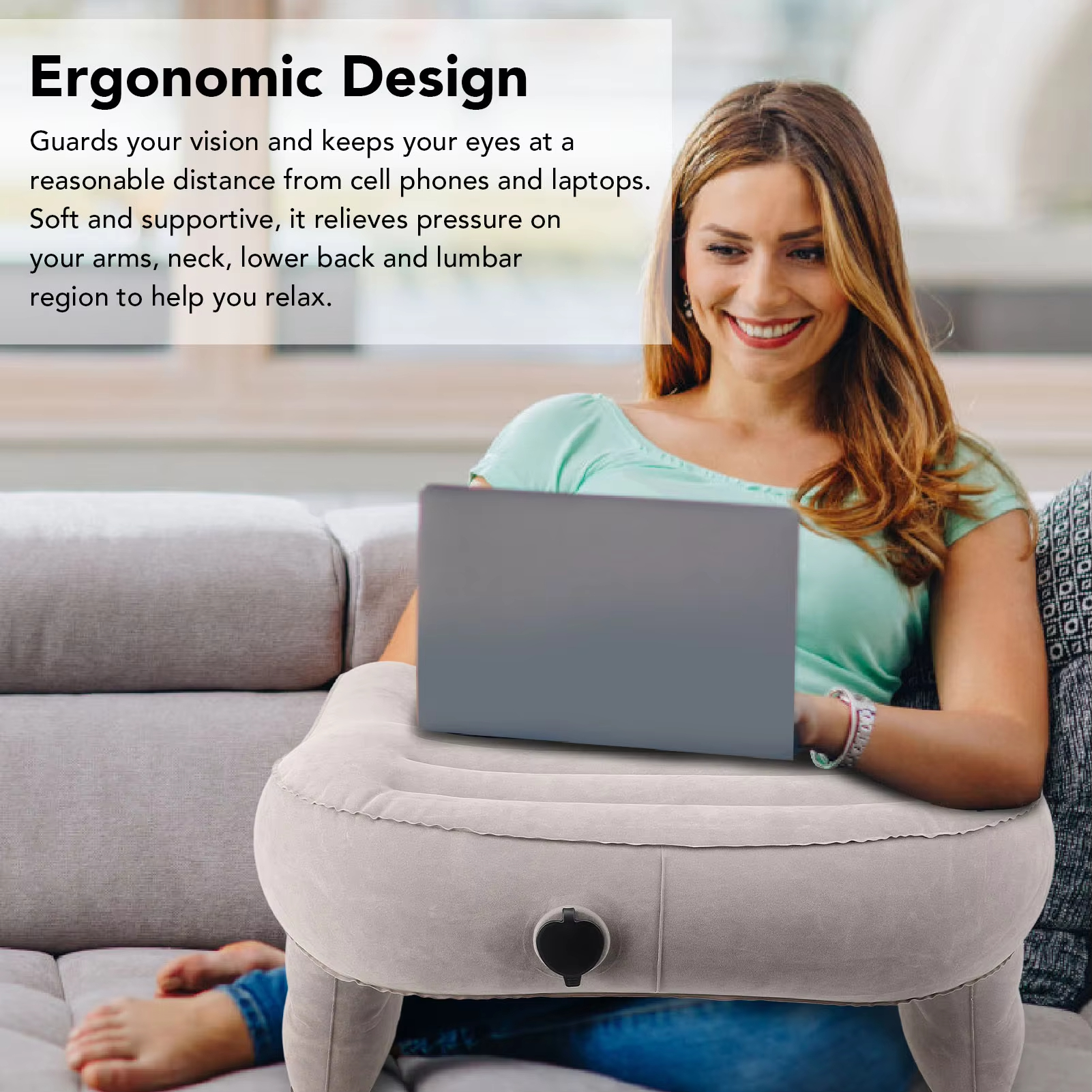 Inflatable Lap Desk Pillow Inf - Outdoor Furniture Pillows 评论和价格