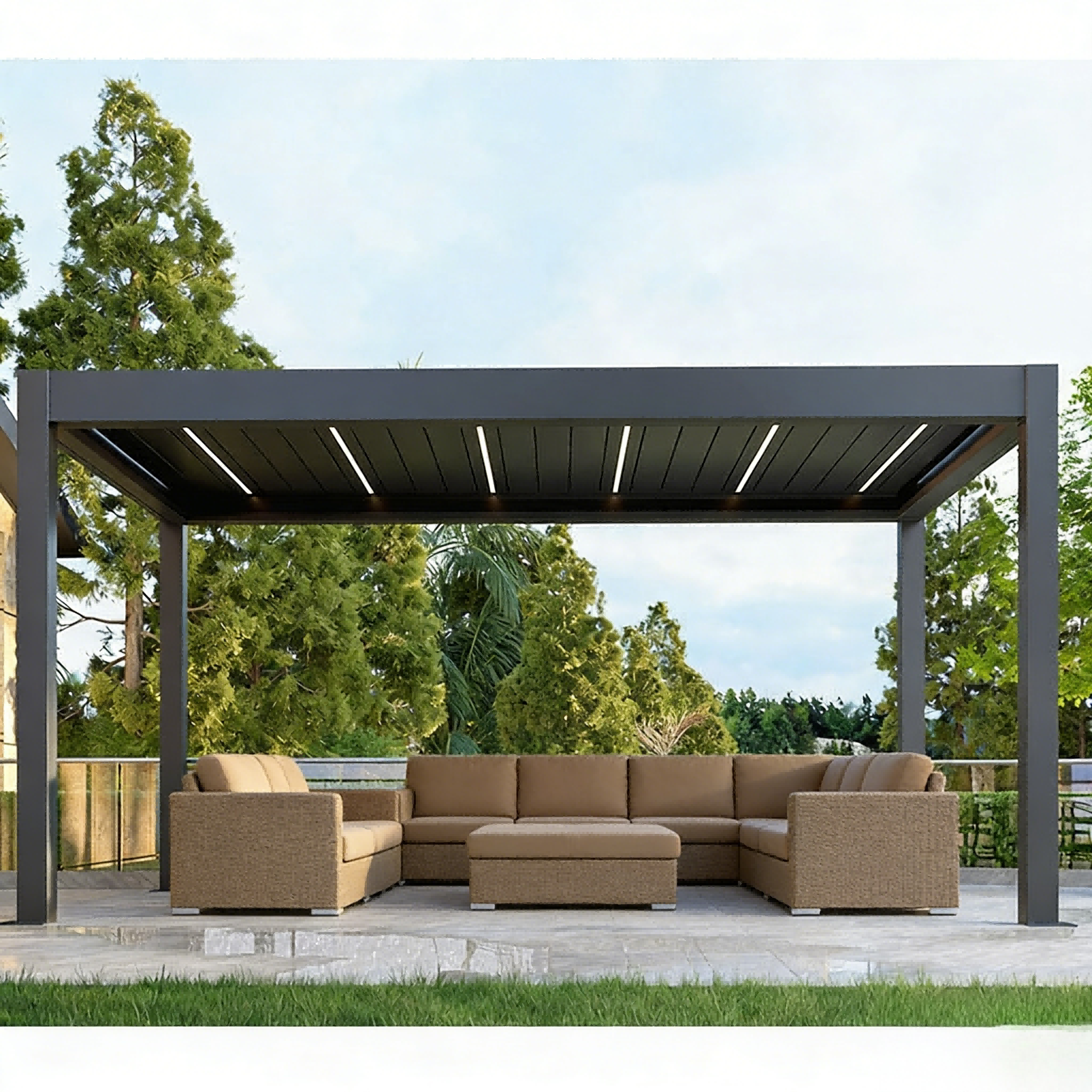 Backyard Install Against The W - Outdoor Furniture Metal 评论和价格