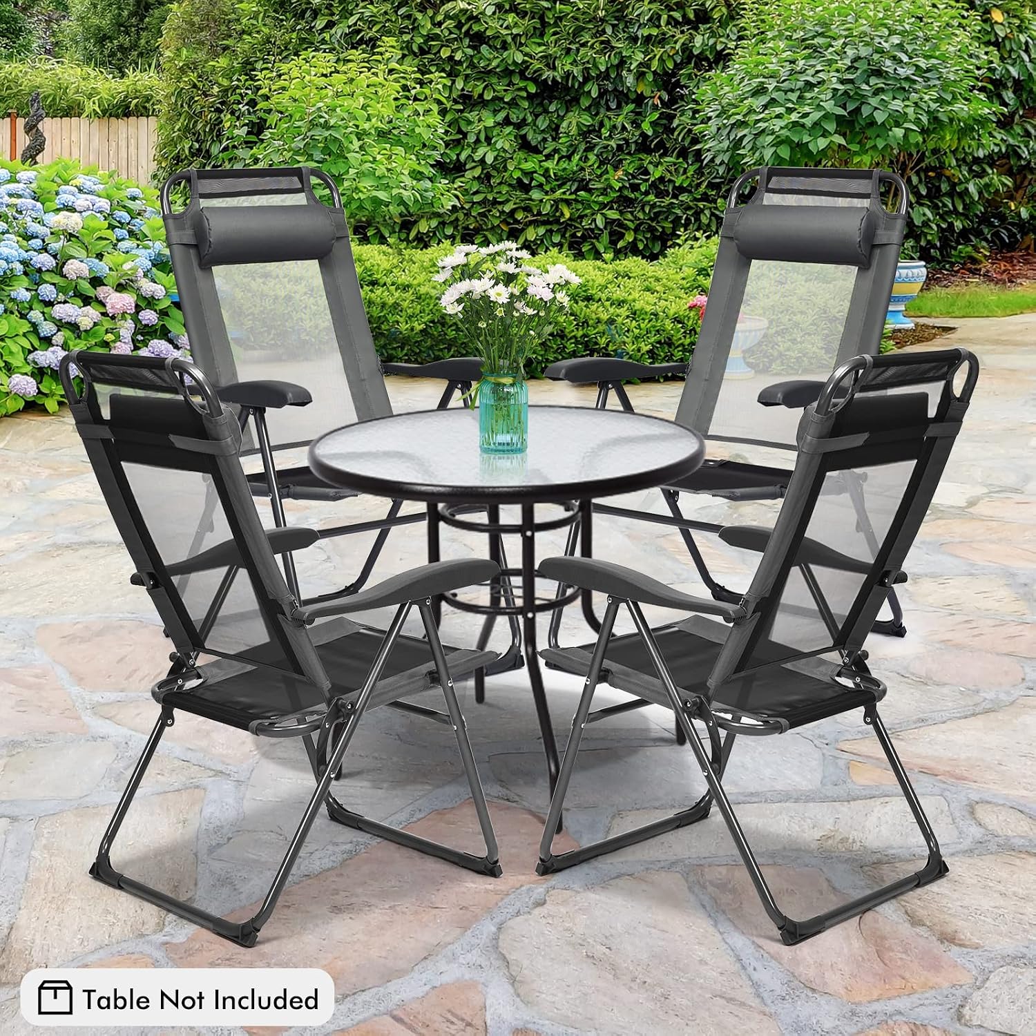 Set Of Four Metal Folding Pati - Outdoor Furniture Dining Set 评论和价格