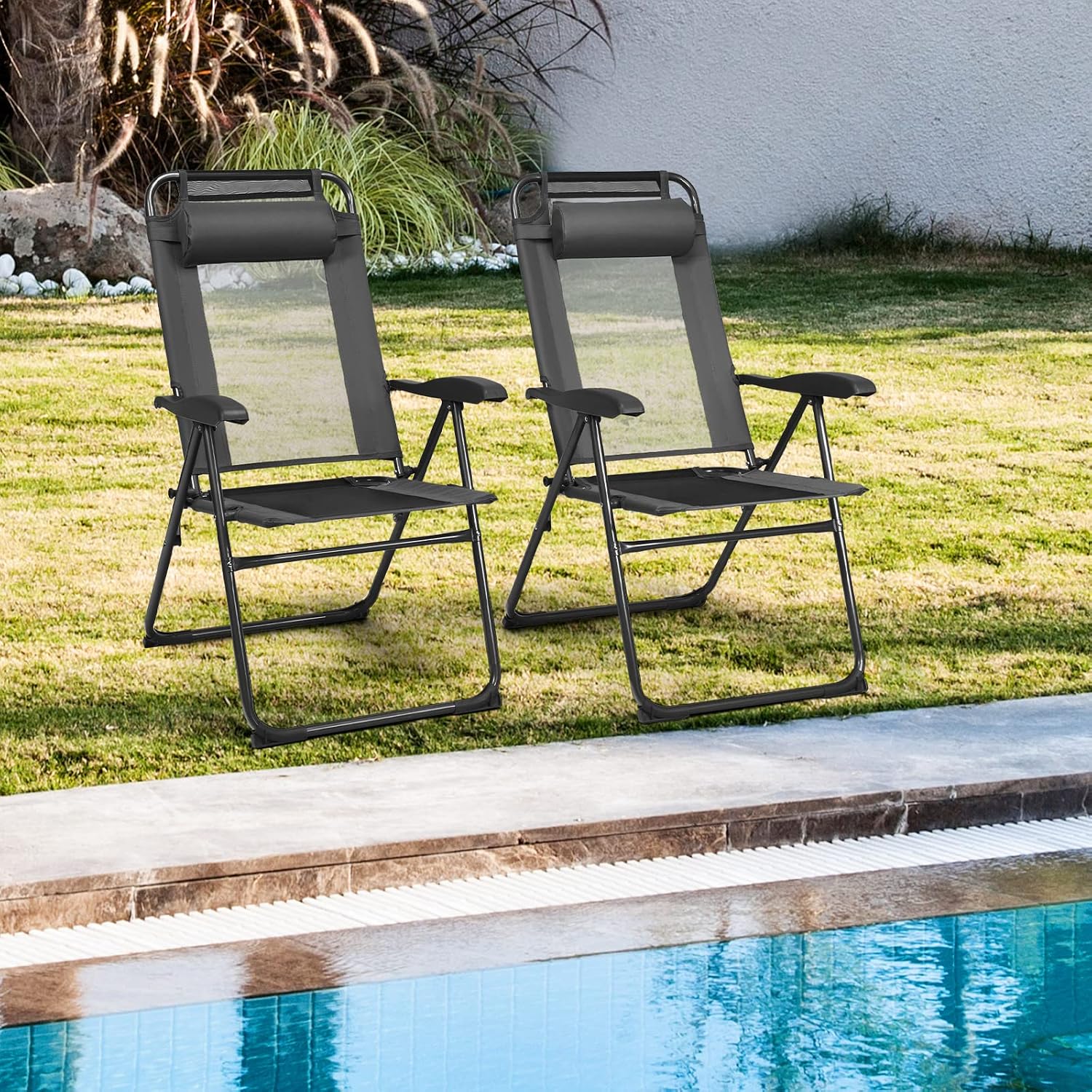 Set Of Four Metal Folding Pati - Outdoor Furniture Dining Set 评论和价格