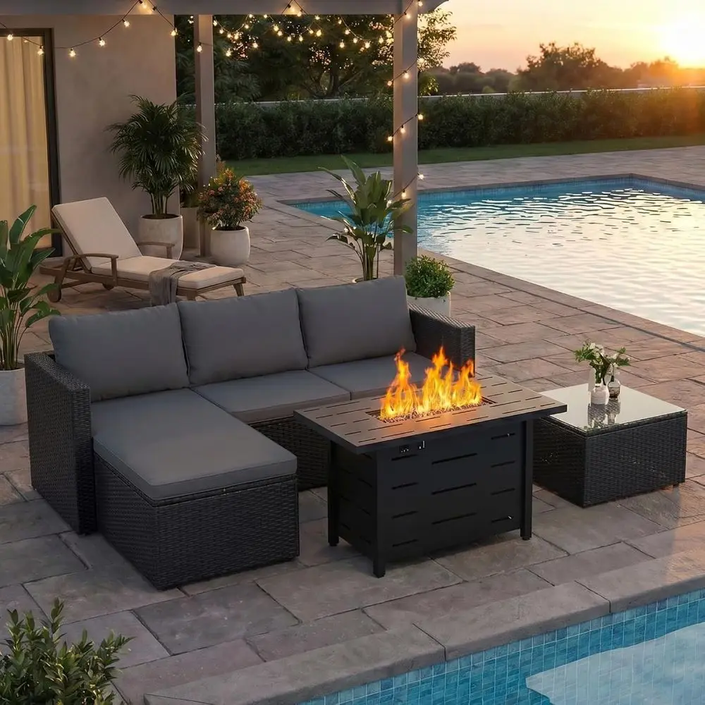 4-Piece Outdoor Patio Furnitur - Outdoor Furniture Fire Pit 评论和价格