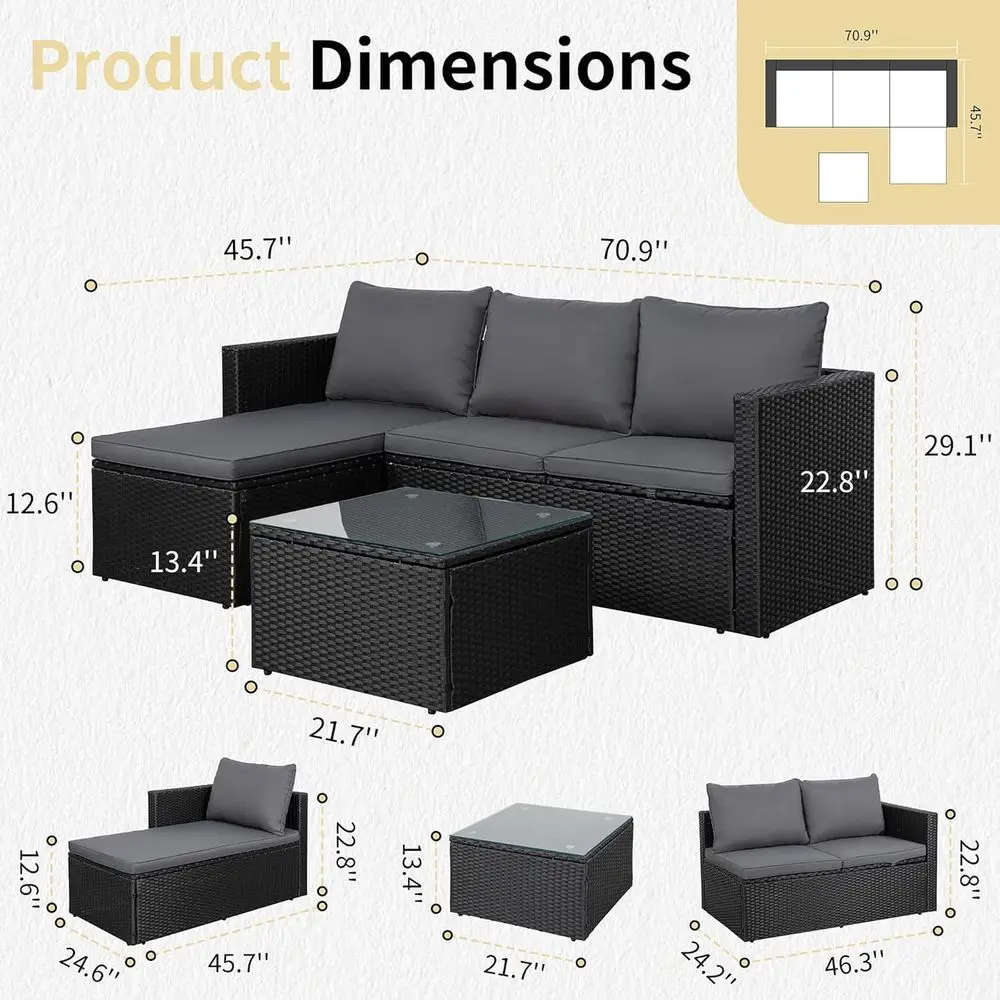 4-Piece Outdoor Patio Furnitur - Outdoor Furniture Fire Pit 评论和价格