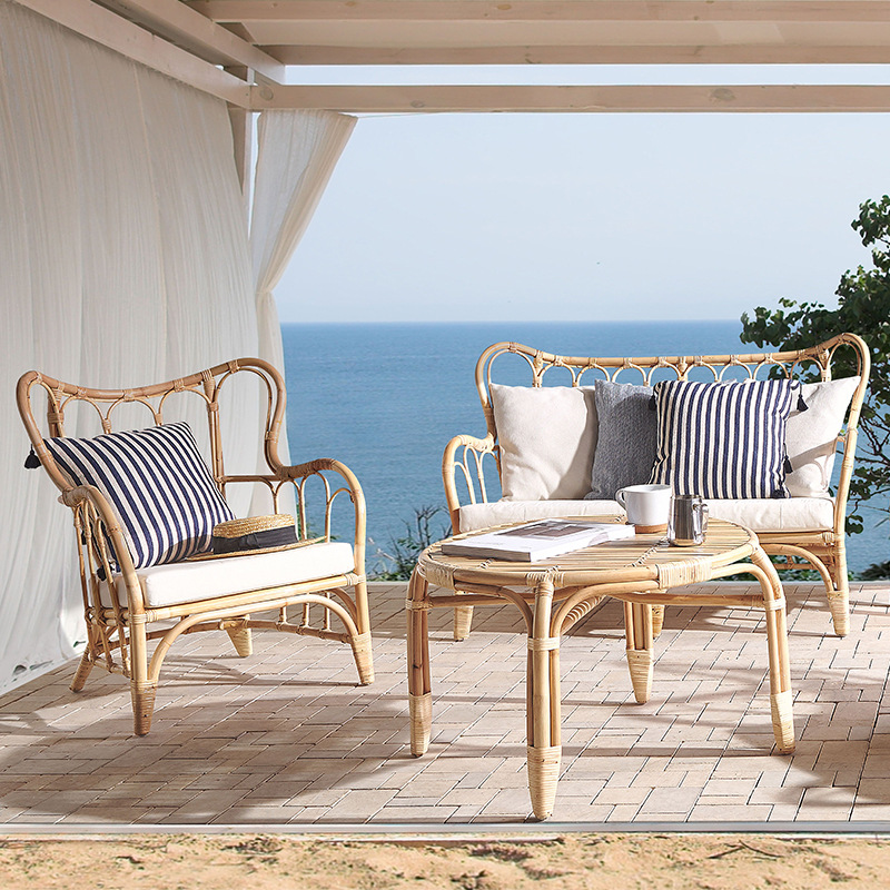 Custom Natural Real Rattan Sof - Outdoor Furniture Indonesia 评论和价格
