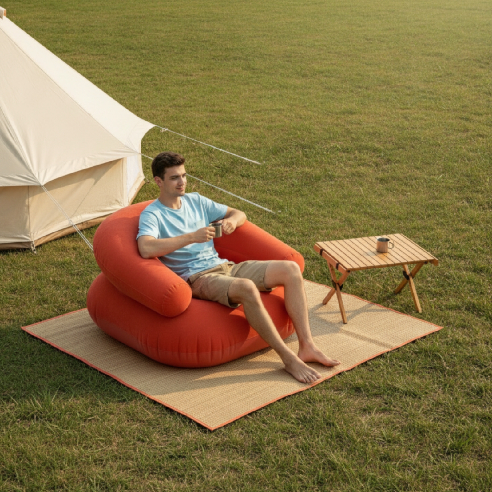 Inflatable Sofa Flocked Air So - Outdoor Furniture Lounge 评论和价格