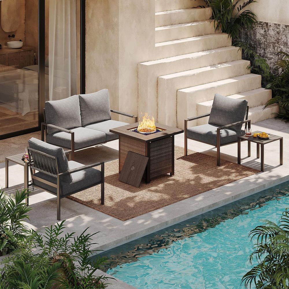 6-Piece Outdoor Patio Furnitur - Outdoor Furniture Fire Pit 评论和价格