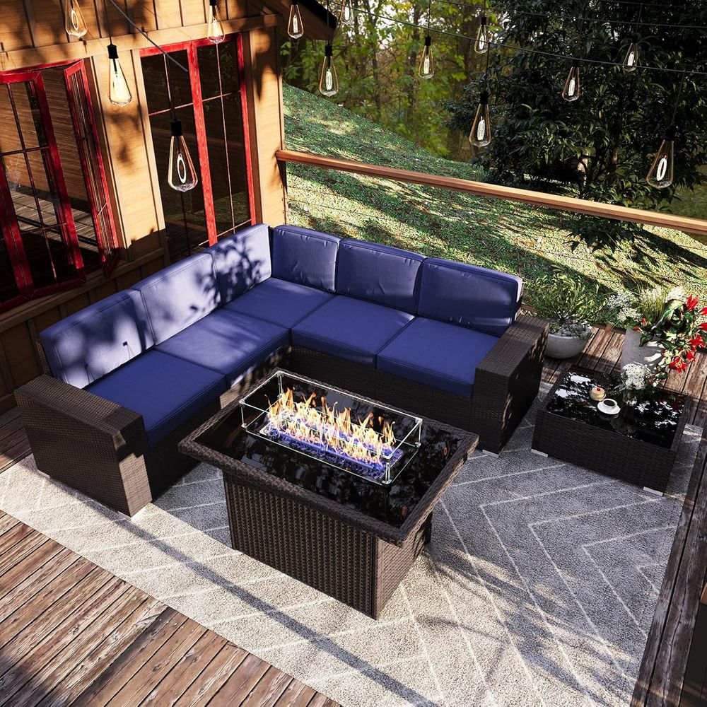 7-Piece Outdoor Patio Furnitur - Outdoor Furniture Fire Pit 评论和价格