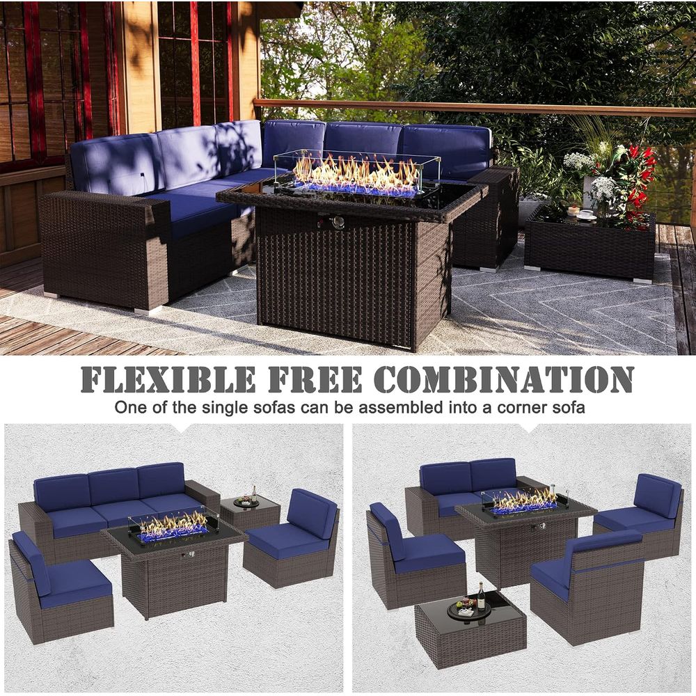 7-Piece Outdoor Patio Furnitur - Outdoor Furniture Fire Pit 评论和价格