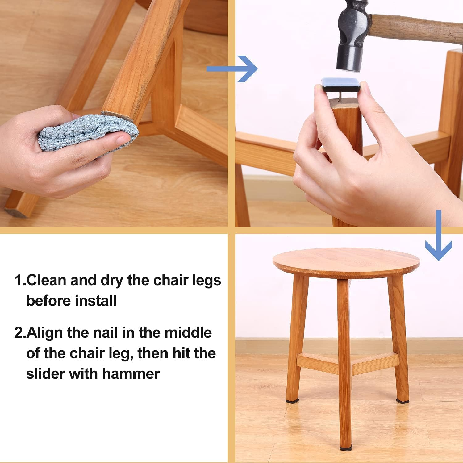 10Pcs Square Nail On Chair Leg - Outdoor Furniture Pads 评论和价格