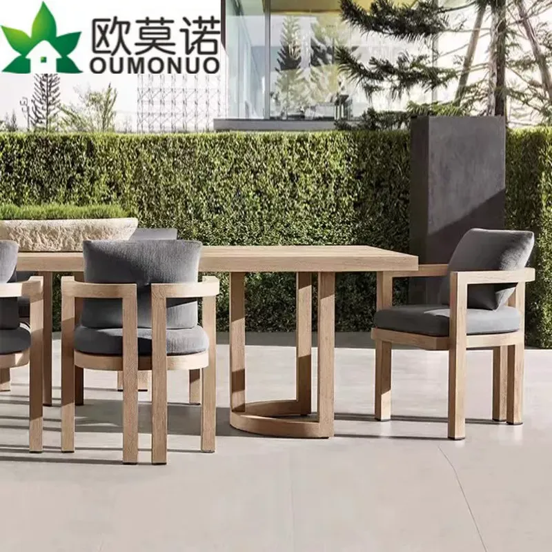 Nordic Outdoor Teak Wood Dinin - Outdoor Furniture Dining Set 评论和价格