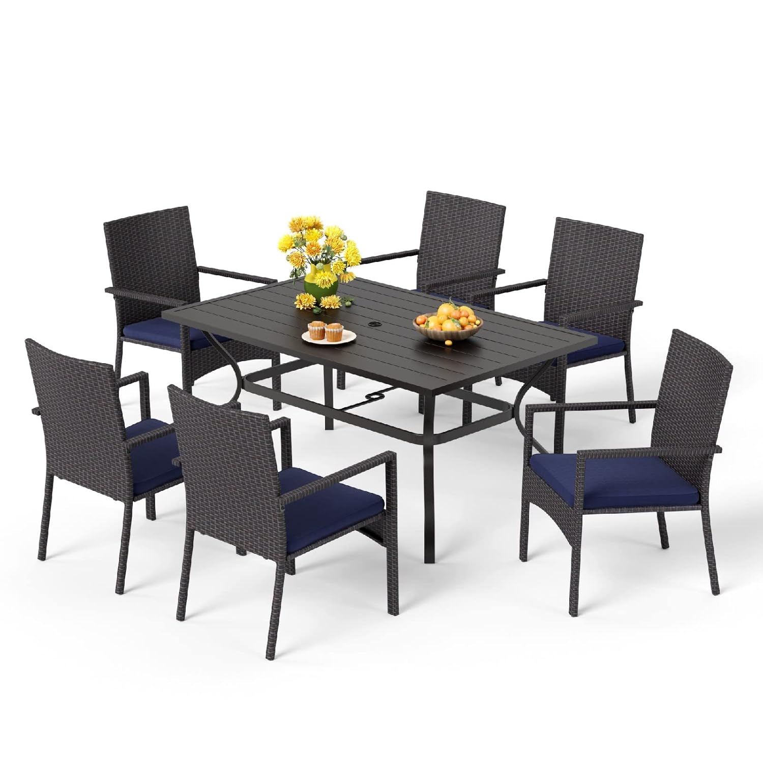 7 Piece Outdoor Dining Set, 60 - Outdoor Furniture Dining Set 评论和价格