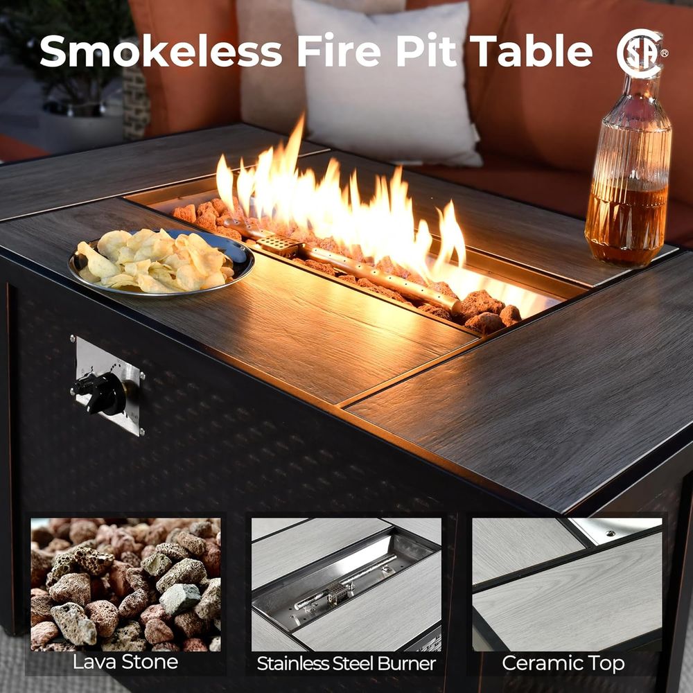 L-Shaped Outdoor Sectional Pat - Outdoor Furniture Fire Pit 评论和价格