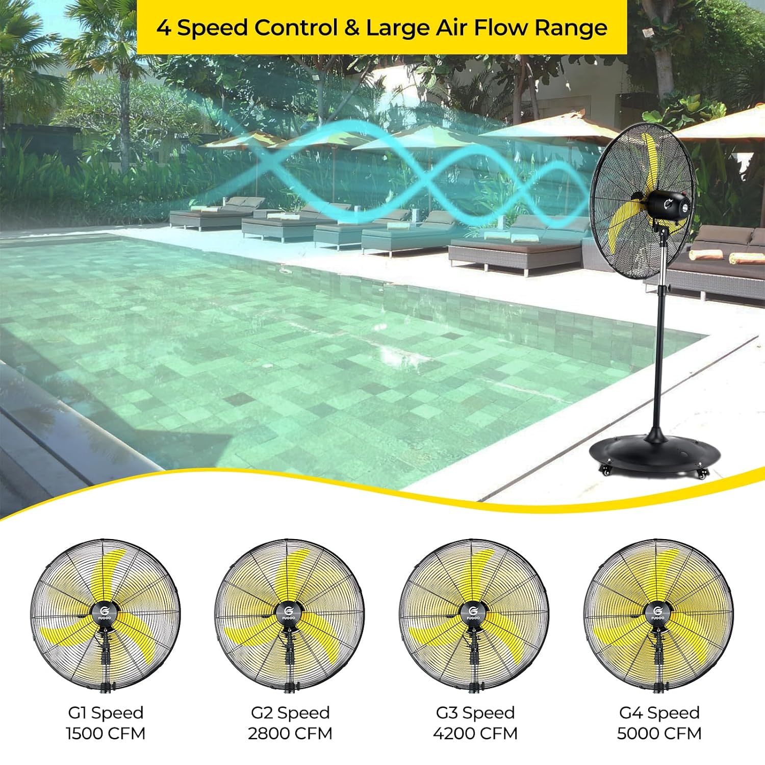 24'' Outdoor Oscillating Pedes - Outdoor Furniture Metal 评论和价格