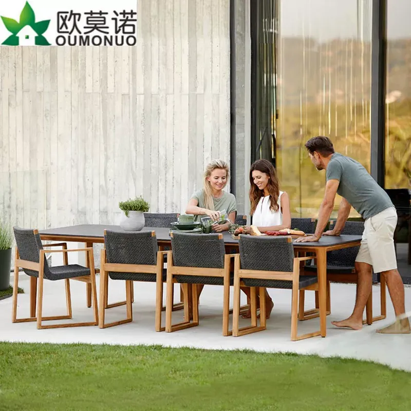 Outdoor Rattan Teak Dining Set - Outdoor Furniture Dining Set 评论和价格