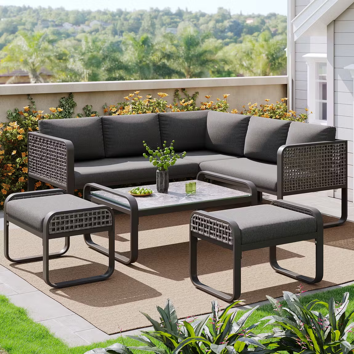 Modern Luxury Garden Furniture - Outdoor Furniture L Shape 评论和价格