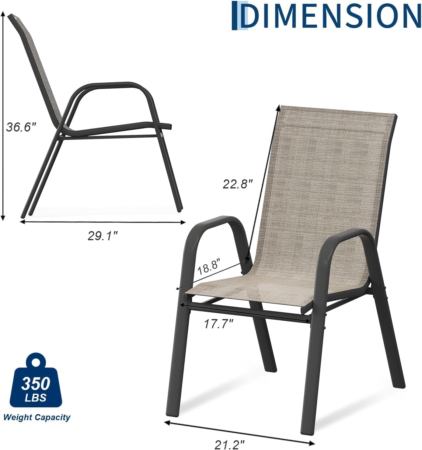 Patio Dining Chairs Set of 4,  - Outdoor Furniture Dining Set 评论和价格