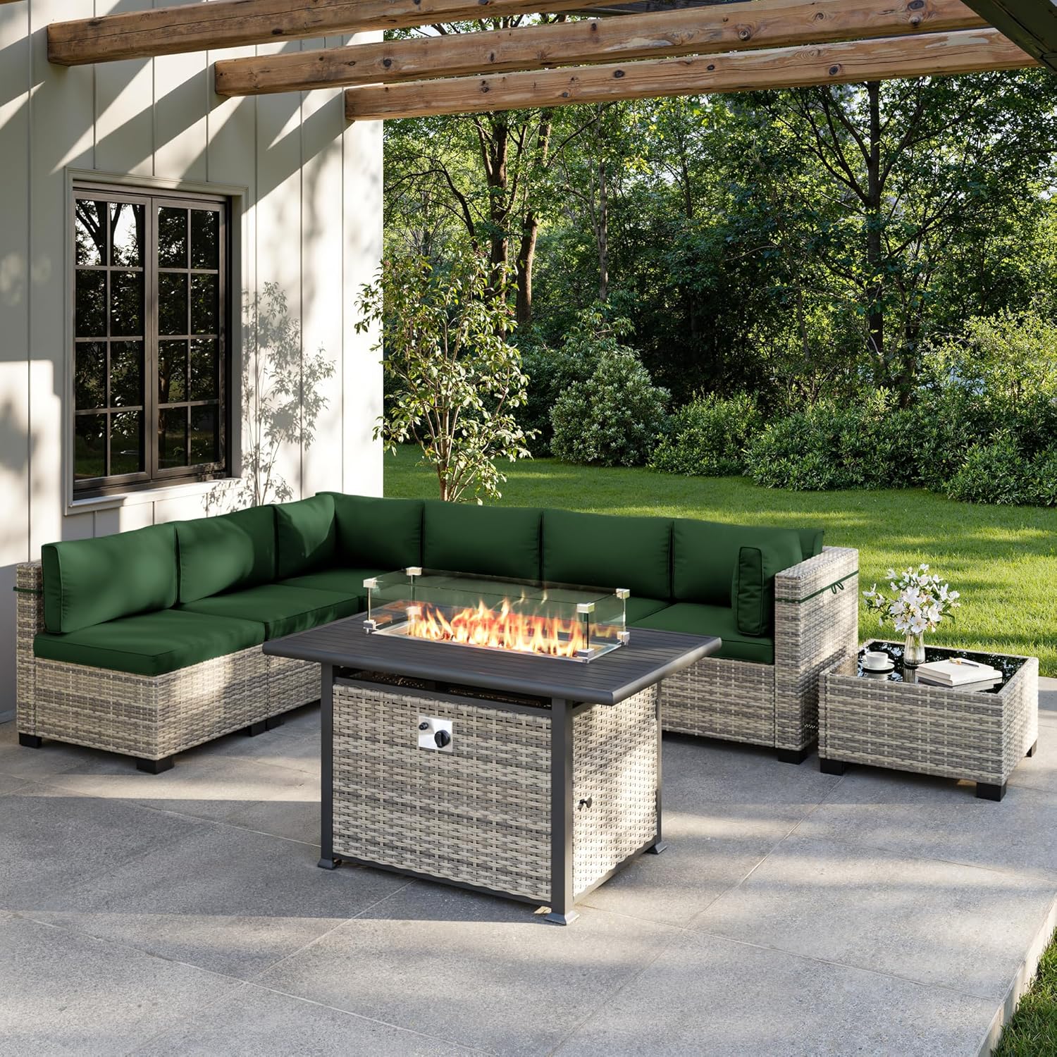 8-Piece Outdoor Patio Furnitur - Outdoor Furniture Fire Pit 评论和价格