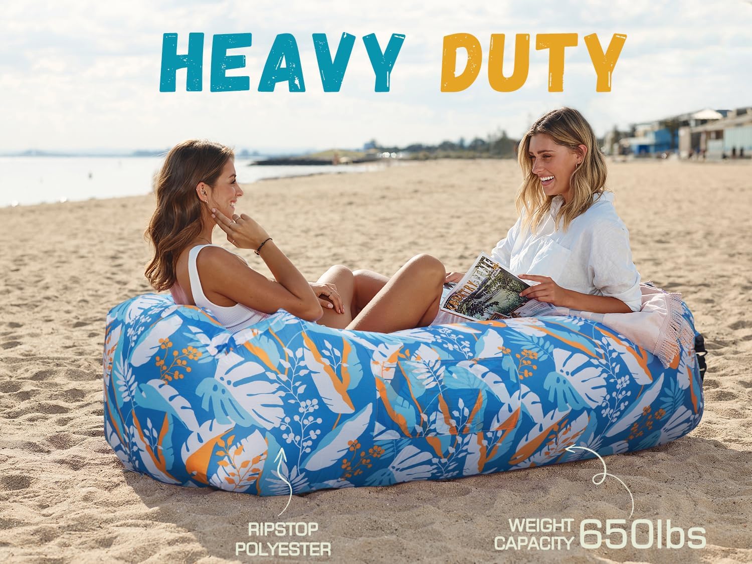 Inflatable Air Lounger, Portab - Outdoor Furniture Pillows 评论和价格
