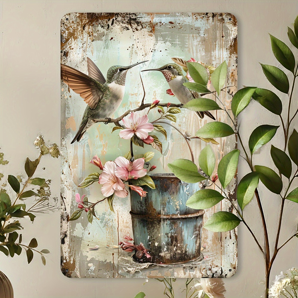 1pc Vintage Hummingbird & Flor - Outdoor Furniture Metal 评论和价格