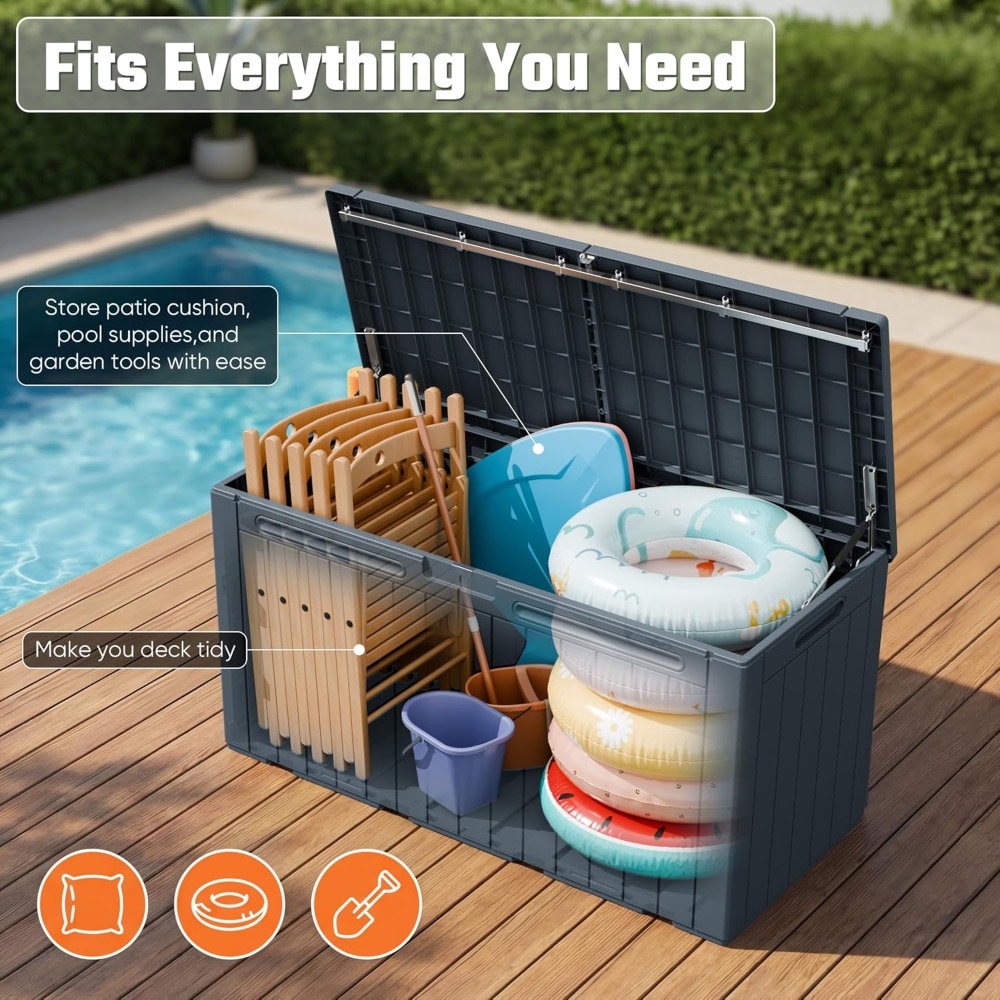 110 Gallon Outdoor Storage Box - Outdoor Furniture For Pool 评论和价格