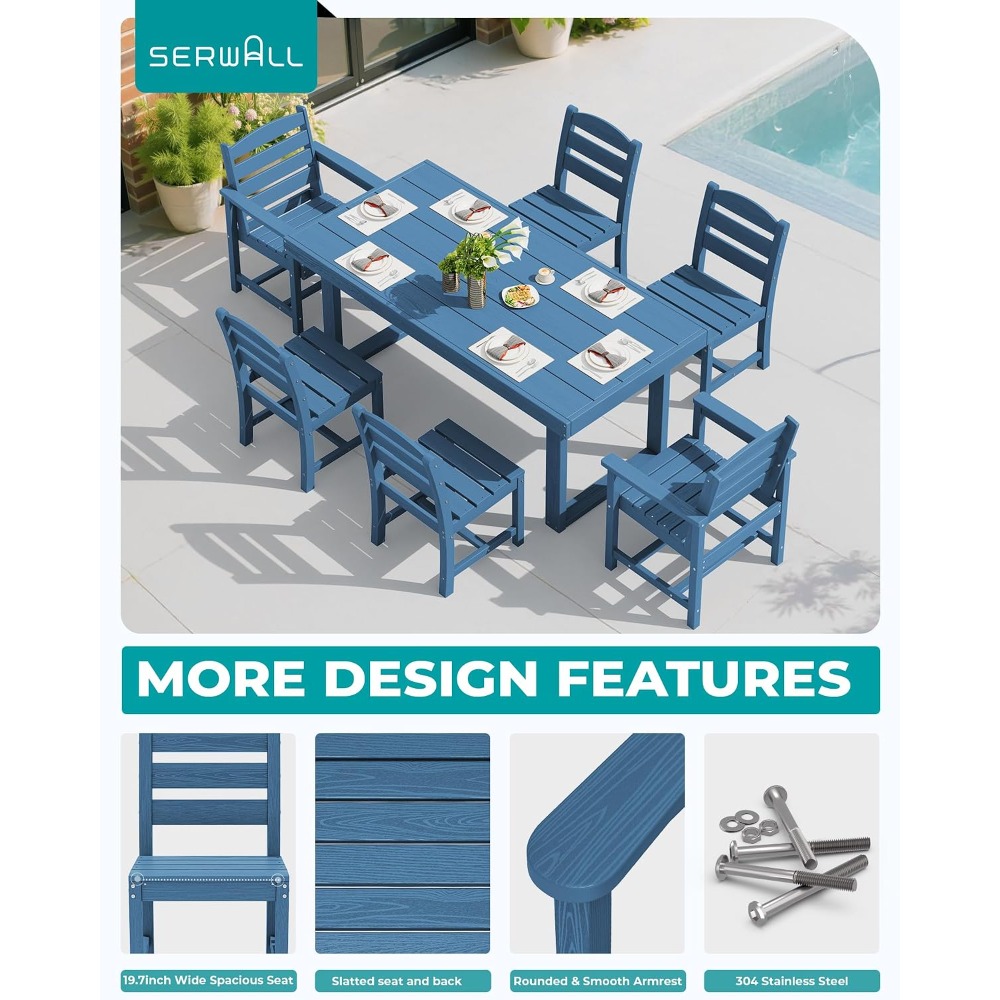 HDPE Outdoor Dining Set for 6, - Outdoor Furniture Dining Set 评论和价格