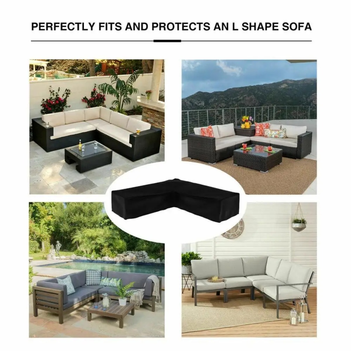 L-shaped Outdoor Sofa Cover, W - Outdoor Furniture L Shape 评论和价格